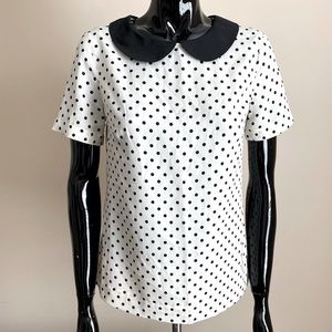 Collared Merona Polka Dot Blouse (Size Small)